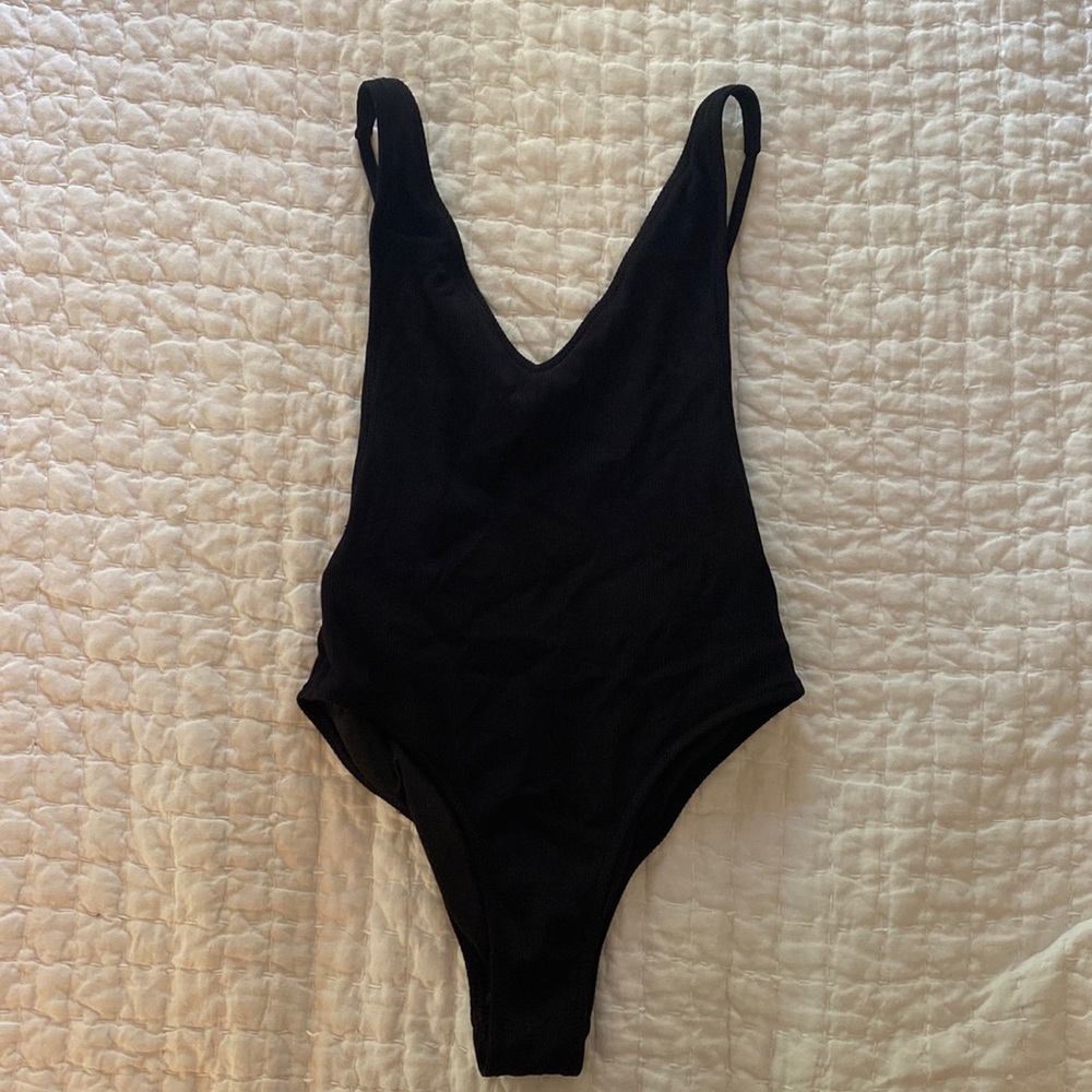 Topshop Ribbed One-piece swimsuit
